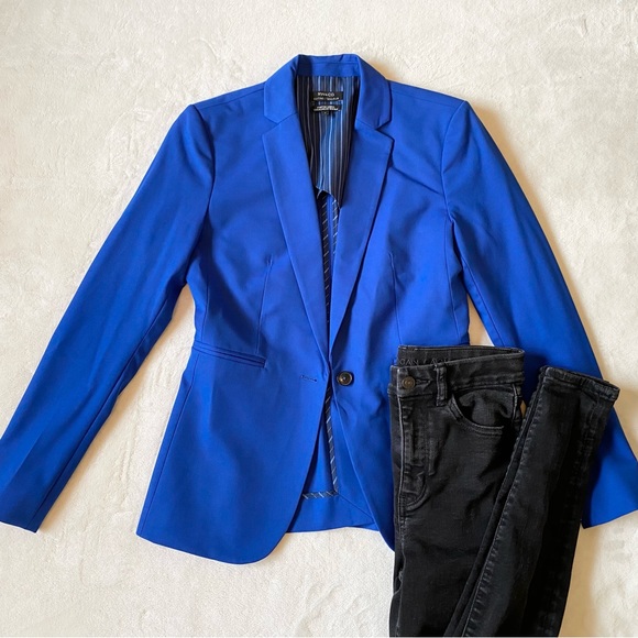 RW&CO. Blue Button Up Blazer Size 2 - Picture 2 of 15